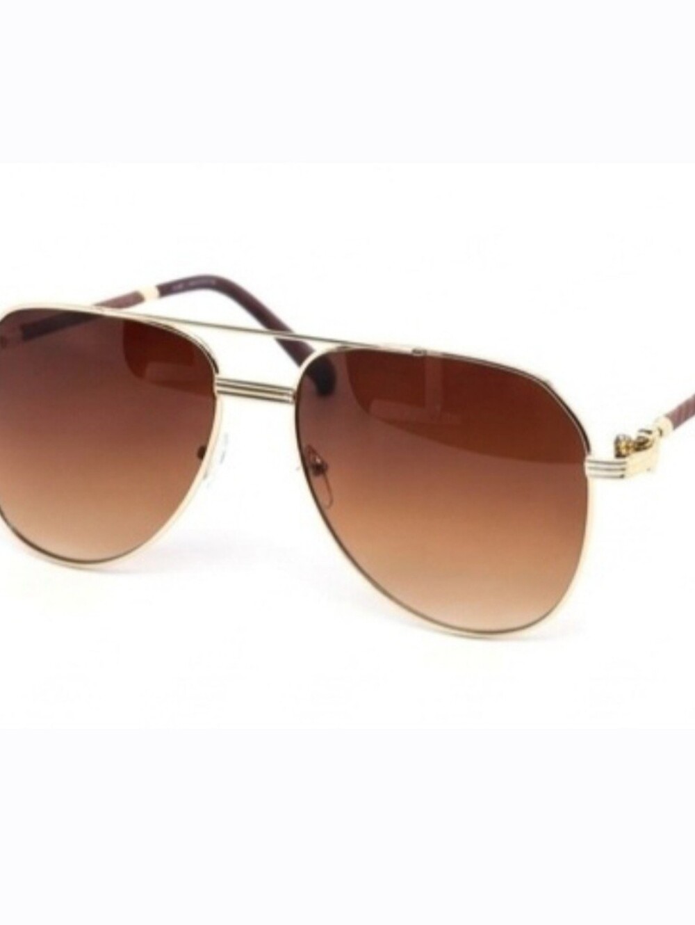Men's Aviator Sunglasses in Brown and Gold - Classic Style